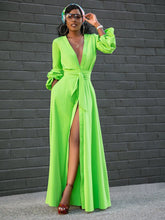 Slit V Neck Maxi Dress